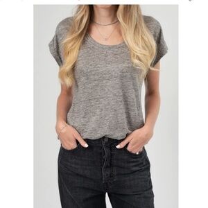 FRAME  Linen Crew T-Shirt.